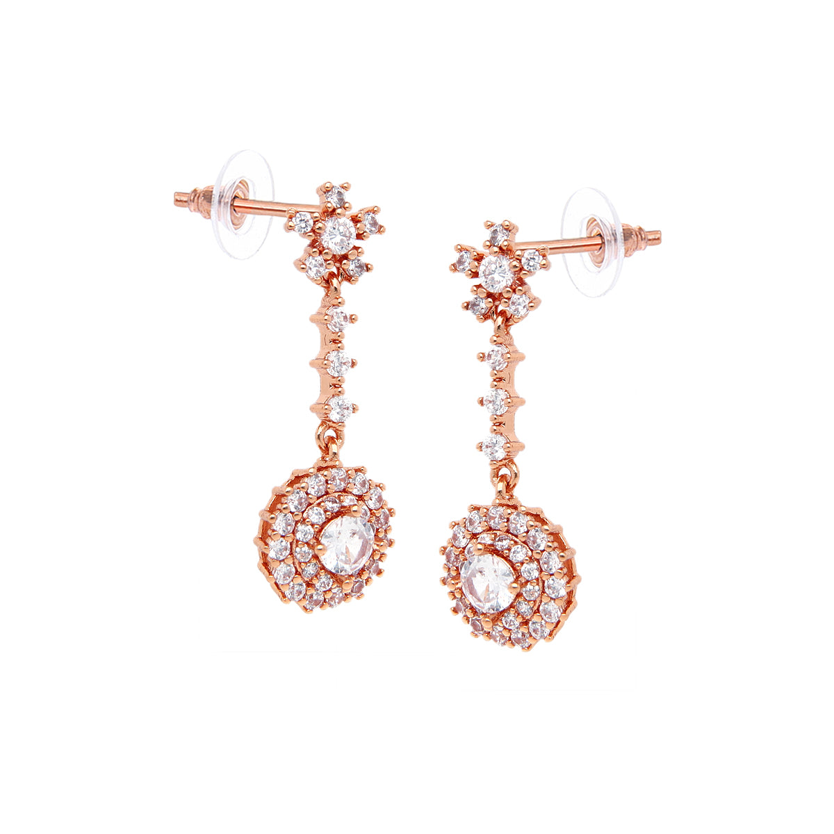 Rose Gold Plated Festive Stud Earrings