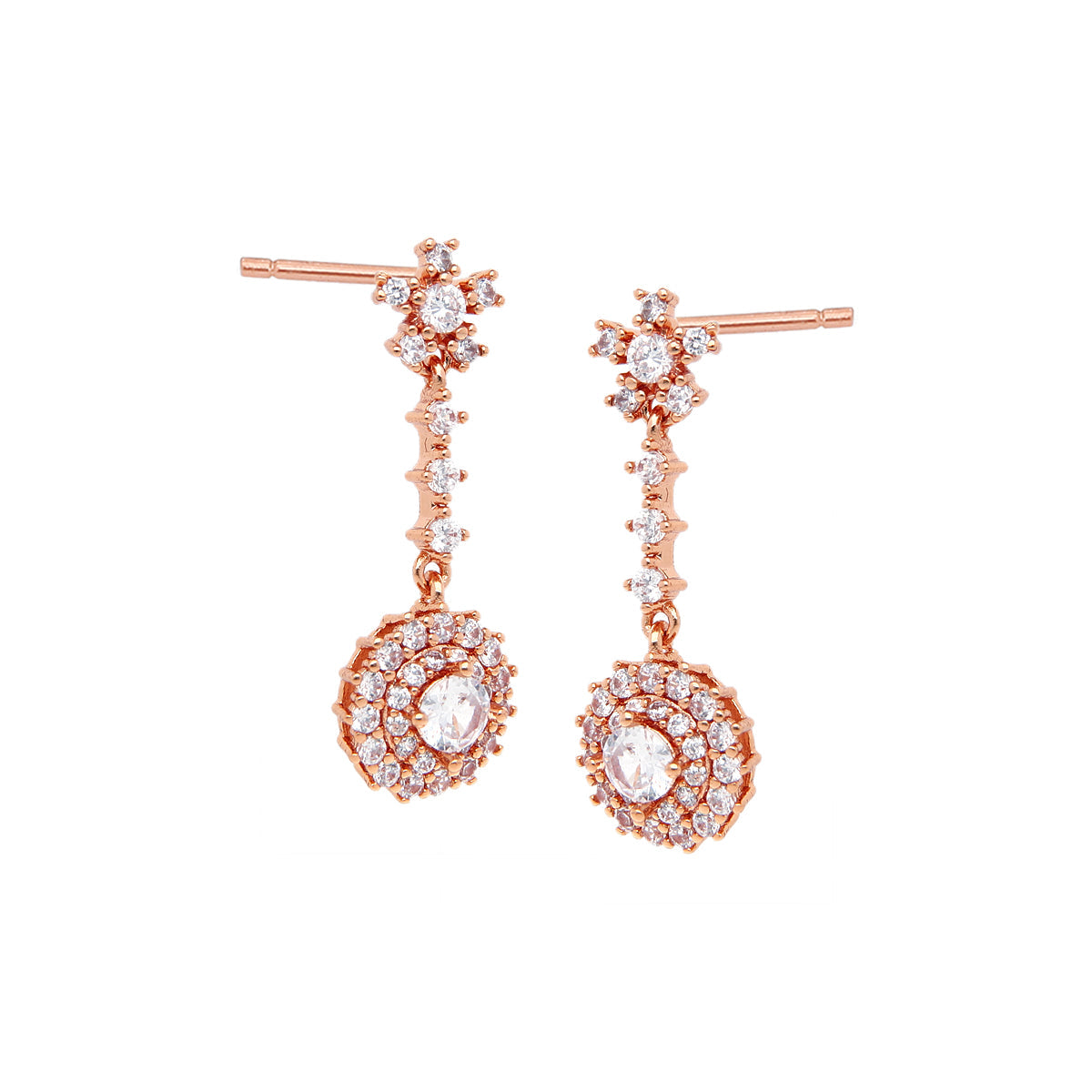 Rose Gold Plated Festive Stud Earrings