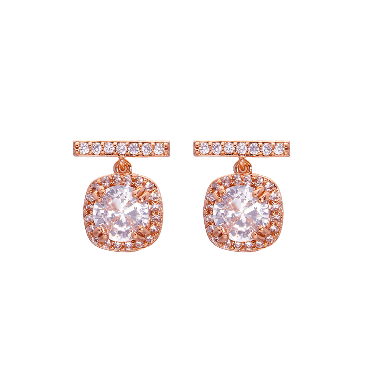 Rose Gold Plated Classic Modern Stud Earrings