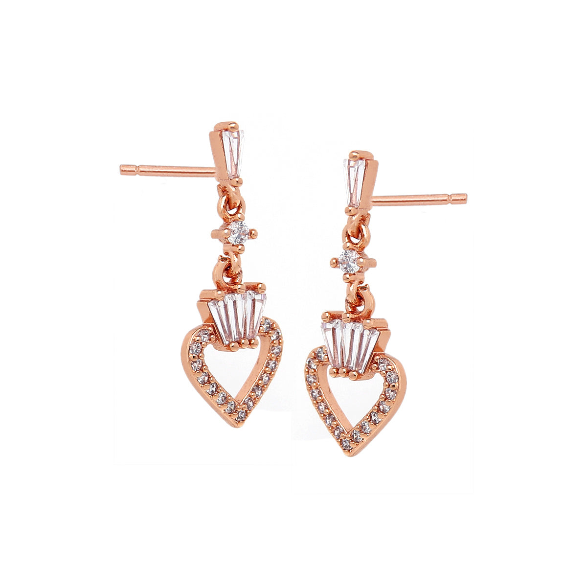 Rose Gold Plated Designer Stud Earrings