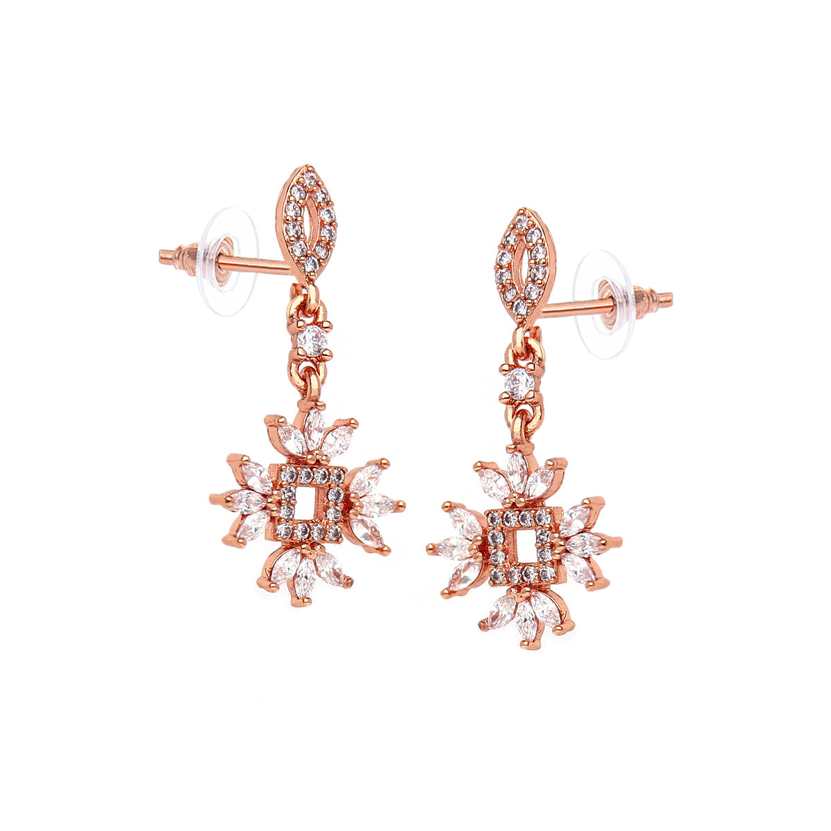 Rose Gold Plated Delicate Stud Earrings