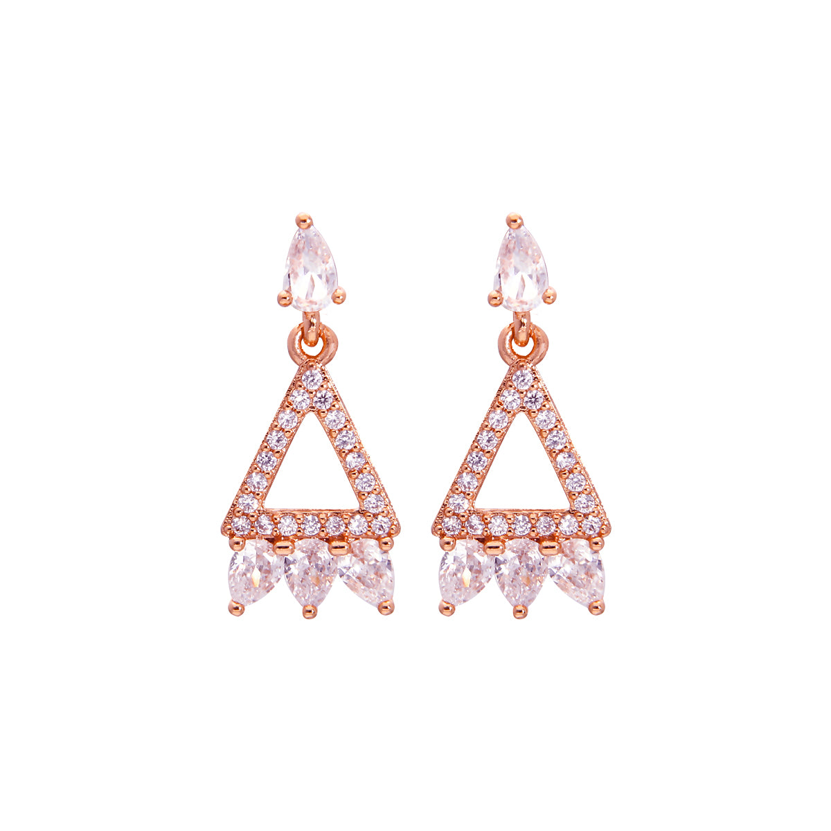 Rose Gold Plated Classic Graceful Stud Earrings