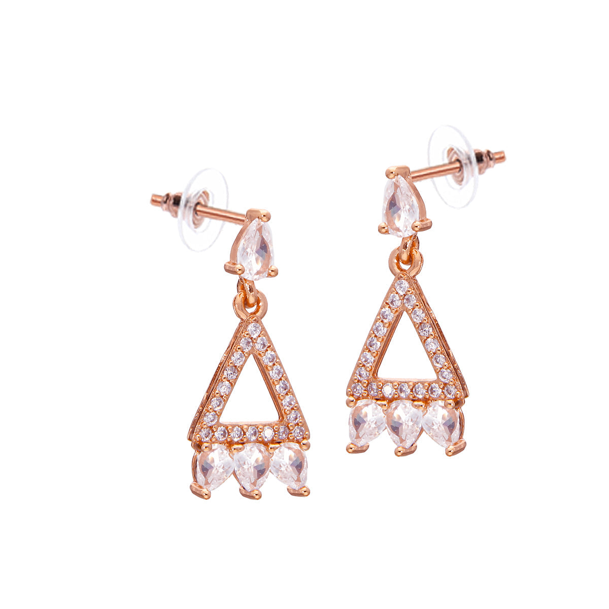 Rose Gold Plated Classic Graceful Stud Earrings