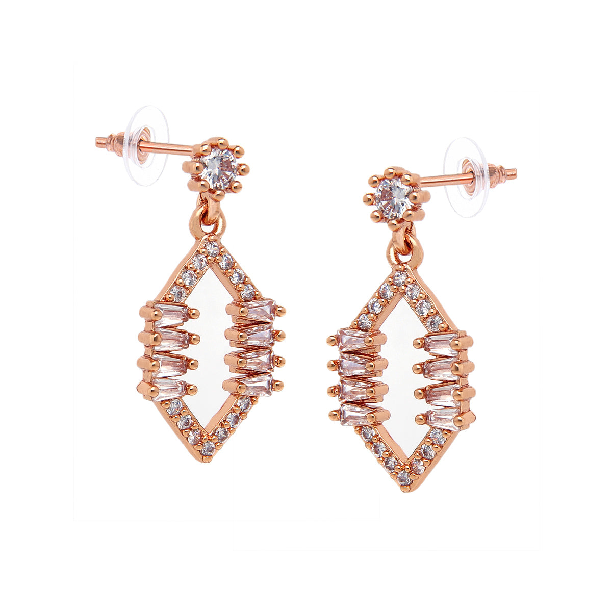 Rose Gold Plated Classic Statement Stud Earrings