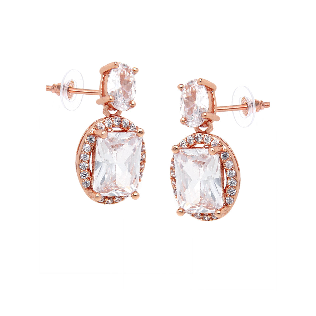 Rose Gold Plated Classic Festive Stud Earrings