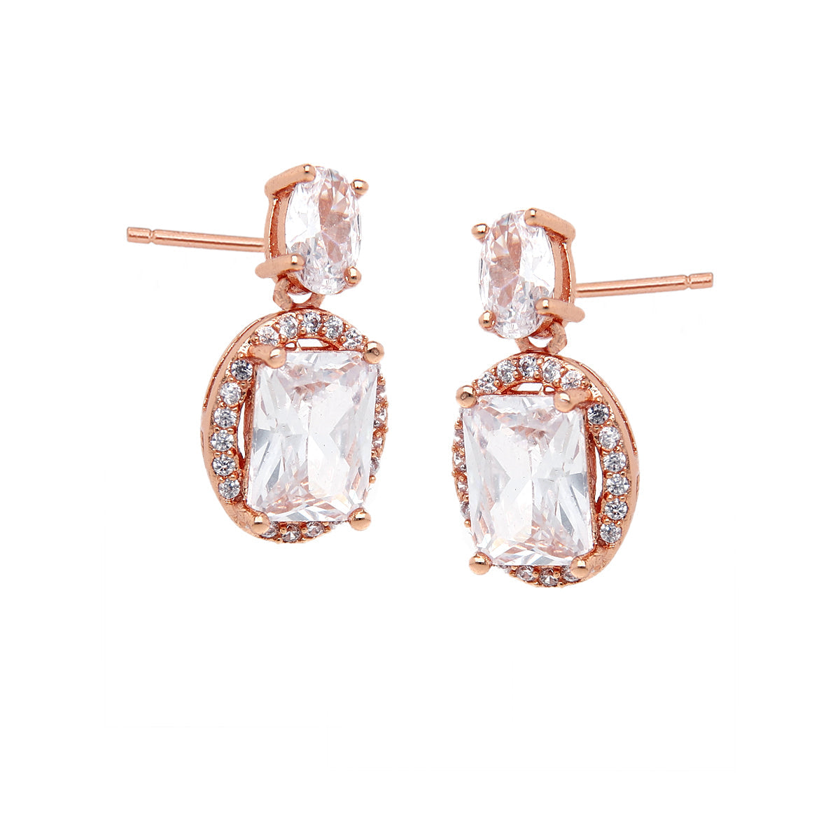 Rose Gold Plated Classic Festive Stud Earrings