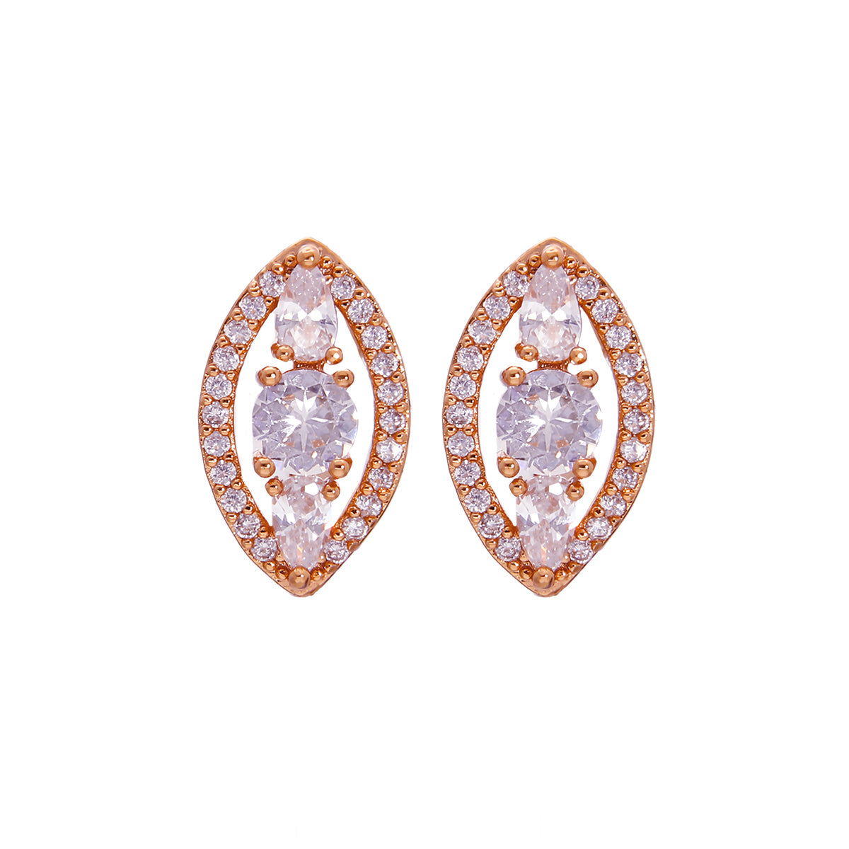Rose Gold Plated Classic Delicate Stud Earrings