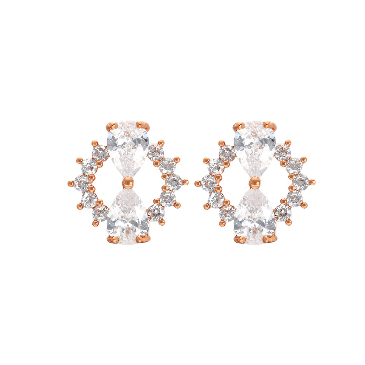 Rose Gold Plated Dainty Chic Stud Earrings
