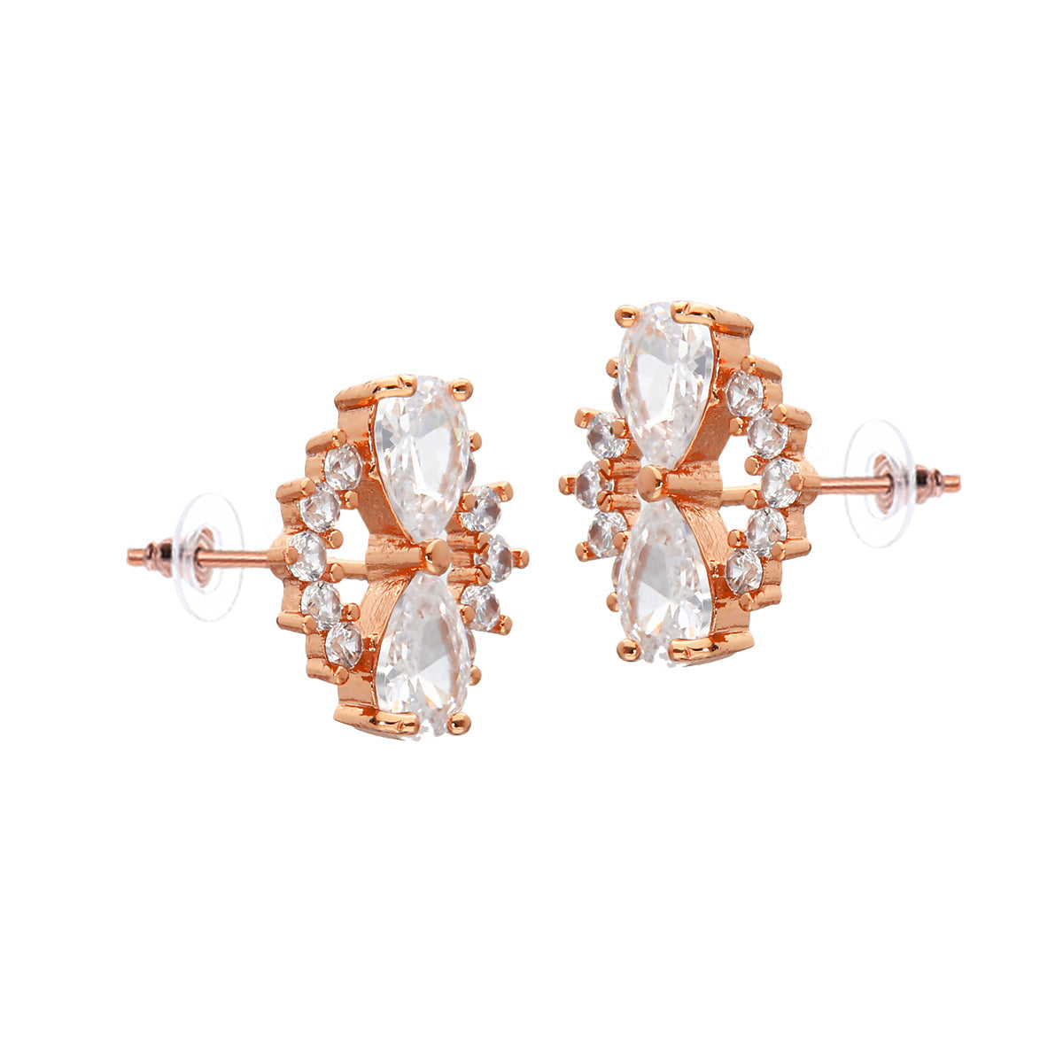 Rose Gold Plated Dainty Chic Stud Earrings