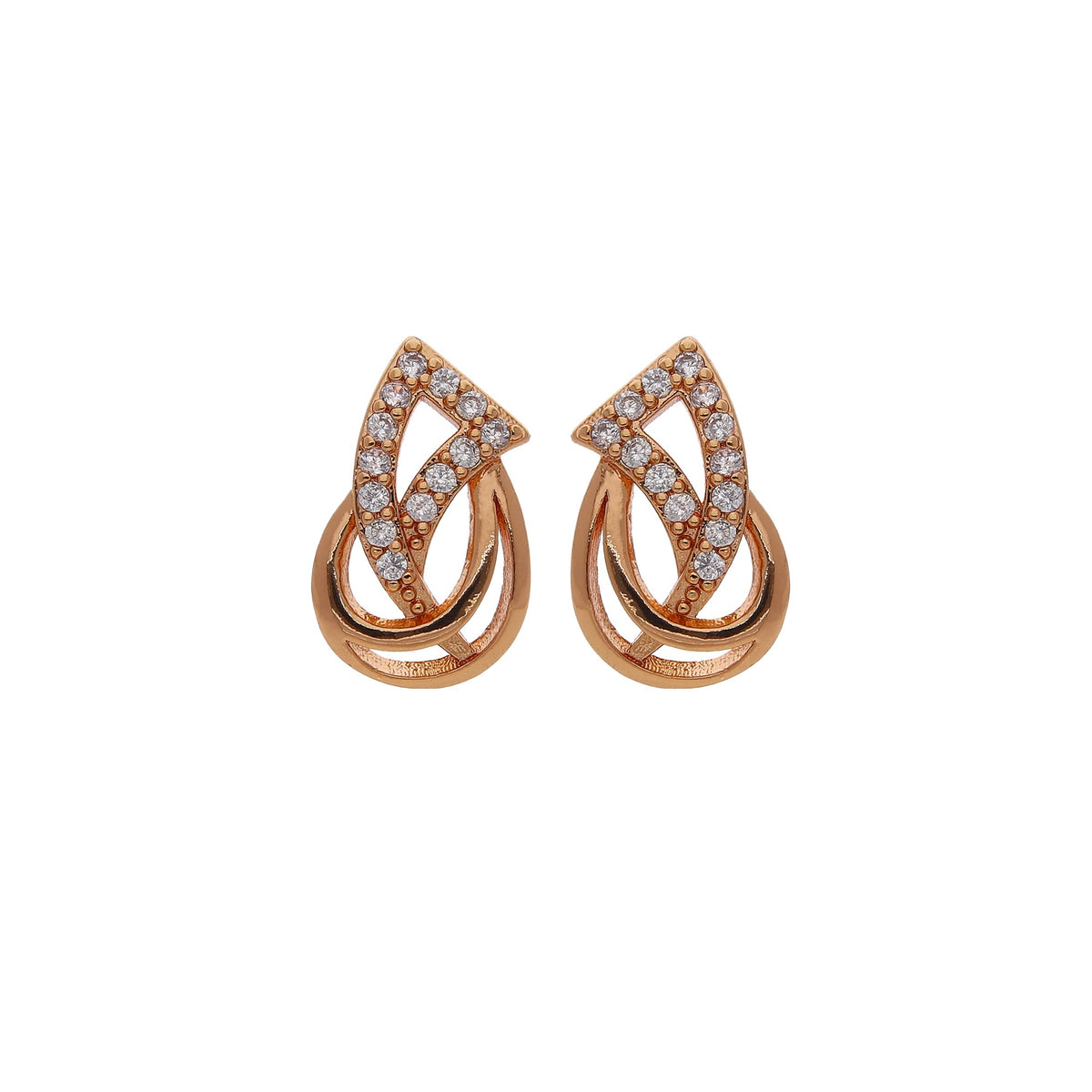 Rose Gold Plated Double Loop Earrings