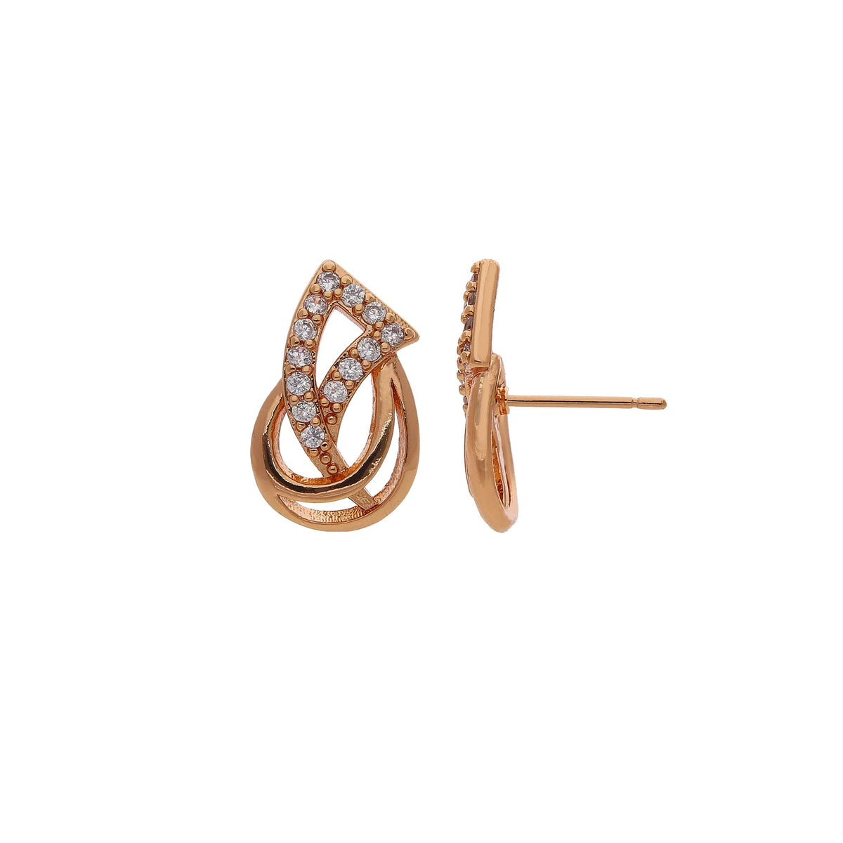 Rose Gold Plated Double Loop Earrings
