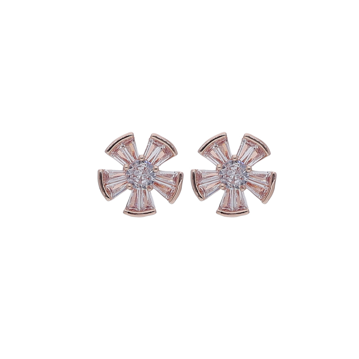 Rose Gold Flower Stud Earring