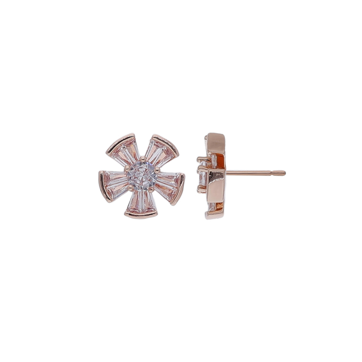 Rose Gold Flower Stud Earring