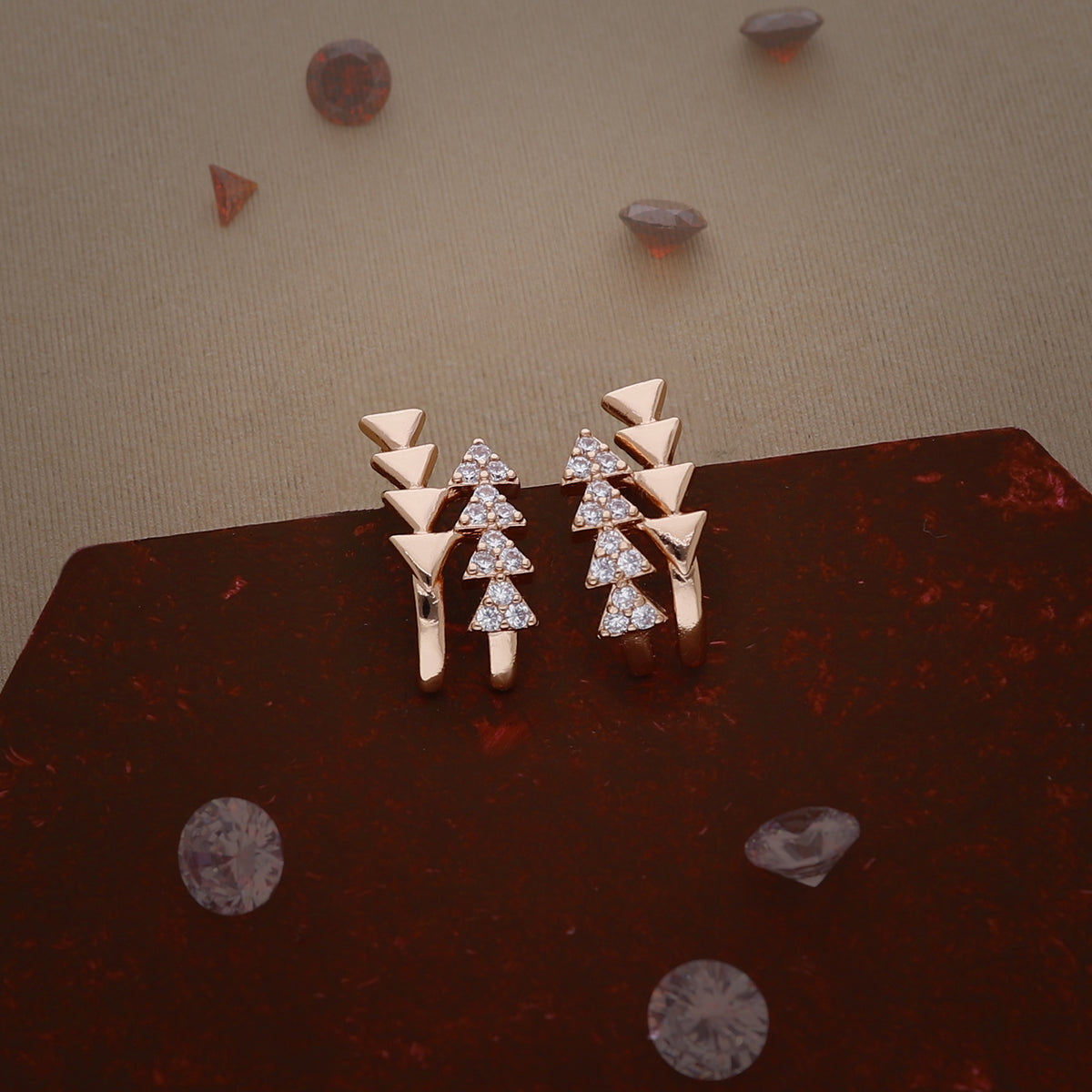 Triple Triangle Earring