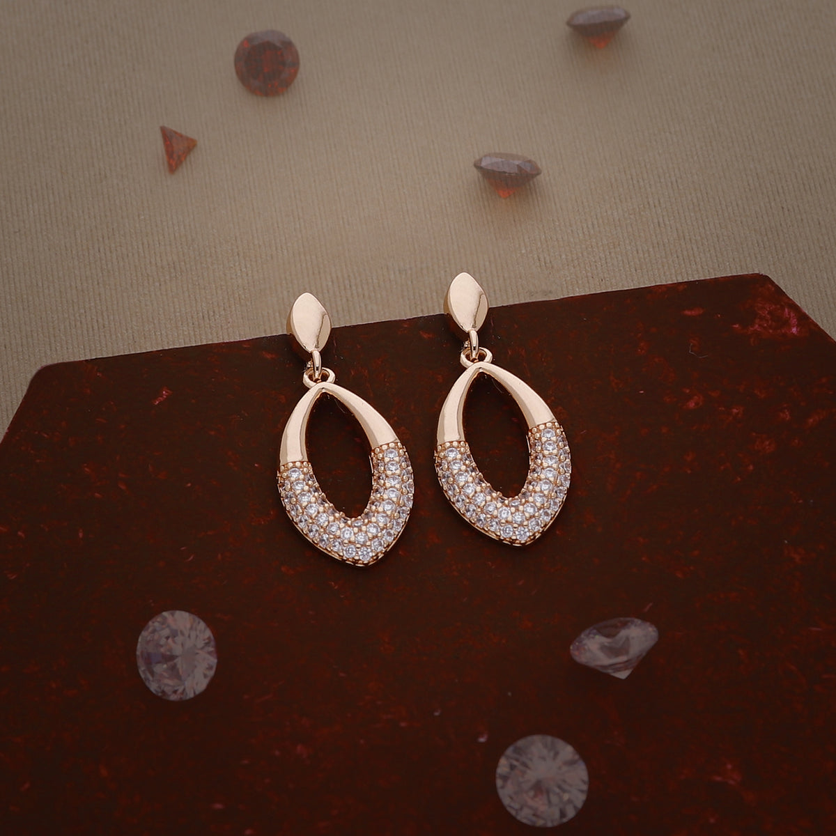 Crystal Oval Hoop Earring