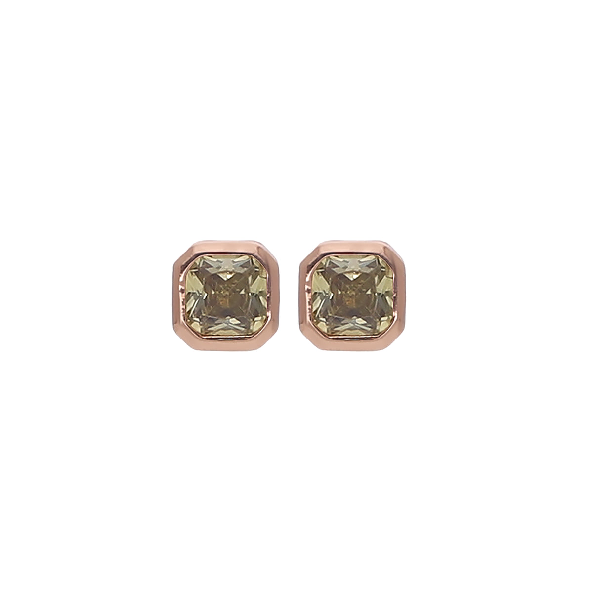Gold Square Stud Earring