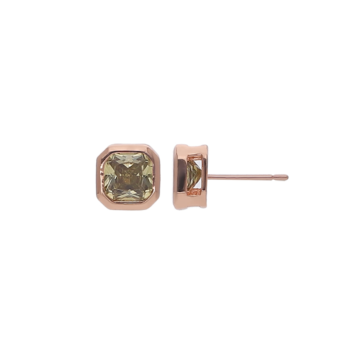 Gold Square Stud Earring