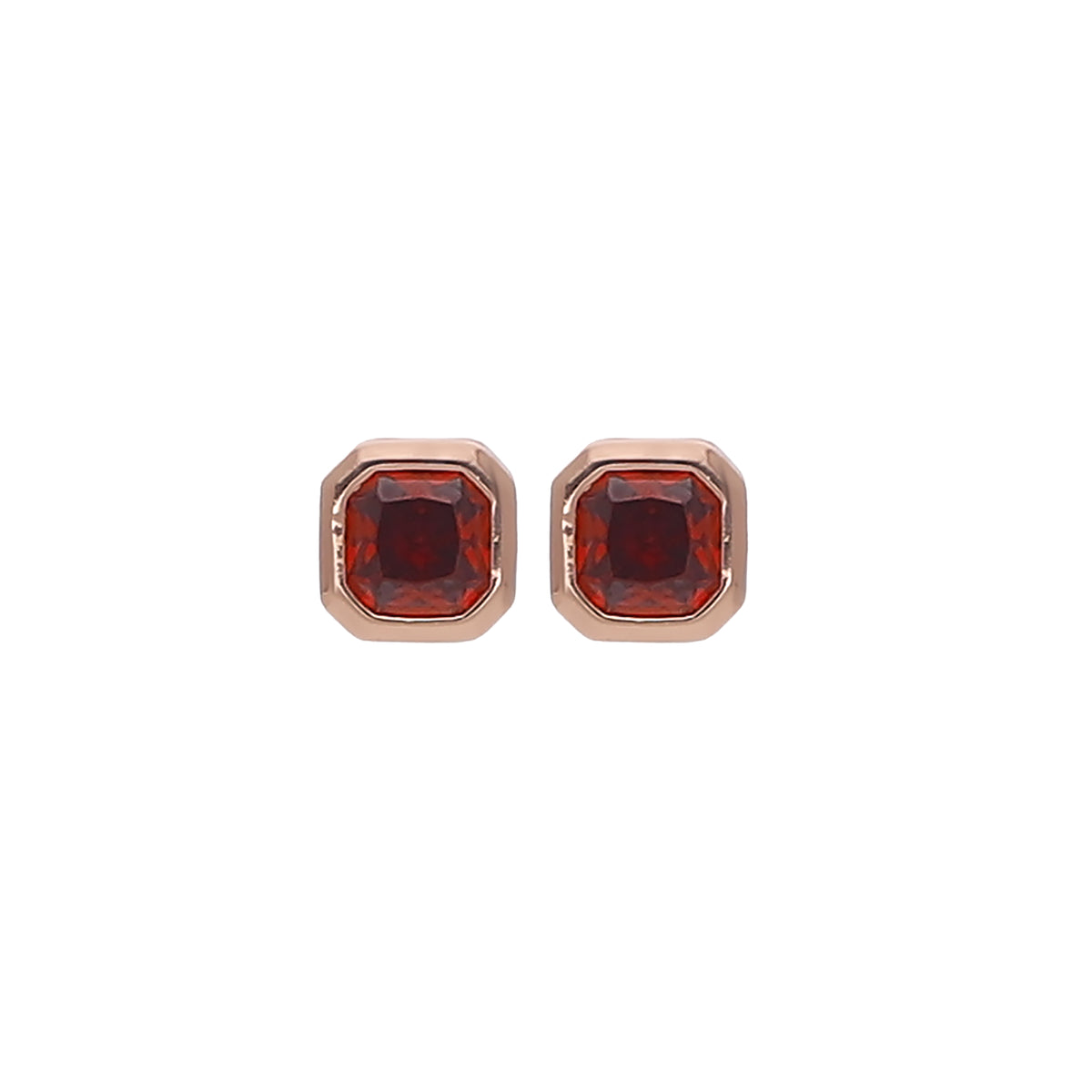 Red Stone Stud Earring