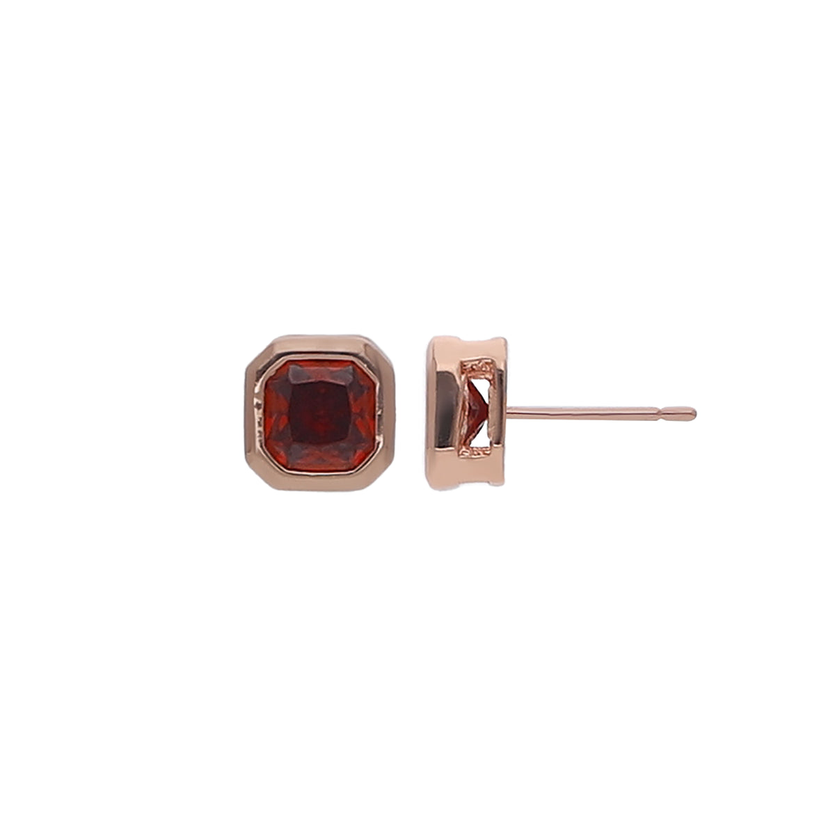 Red Stone Stud Earring