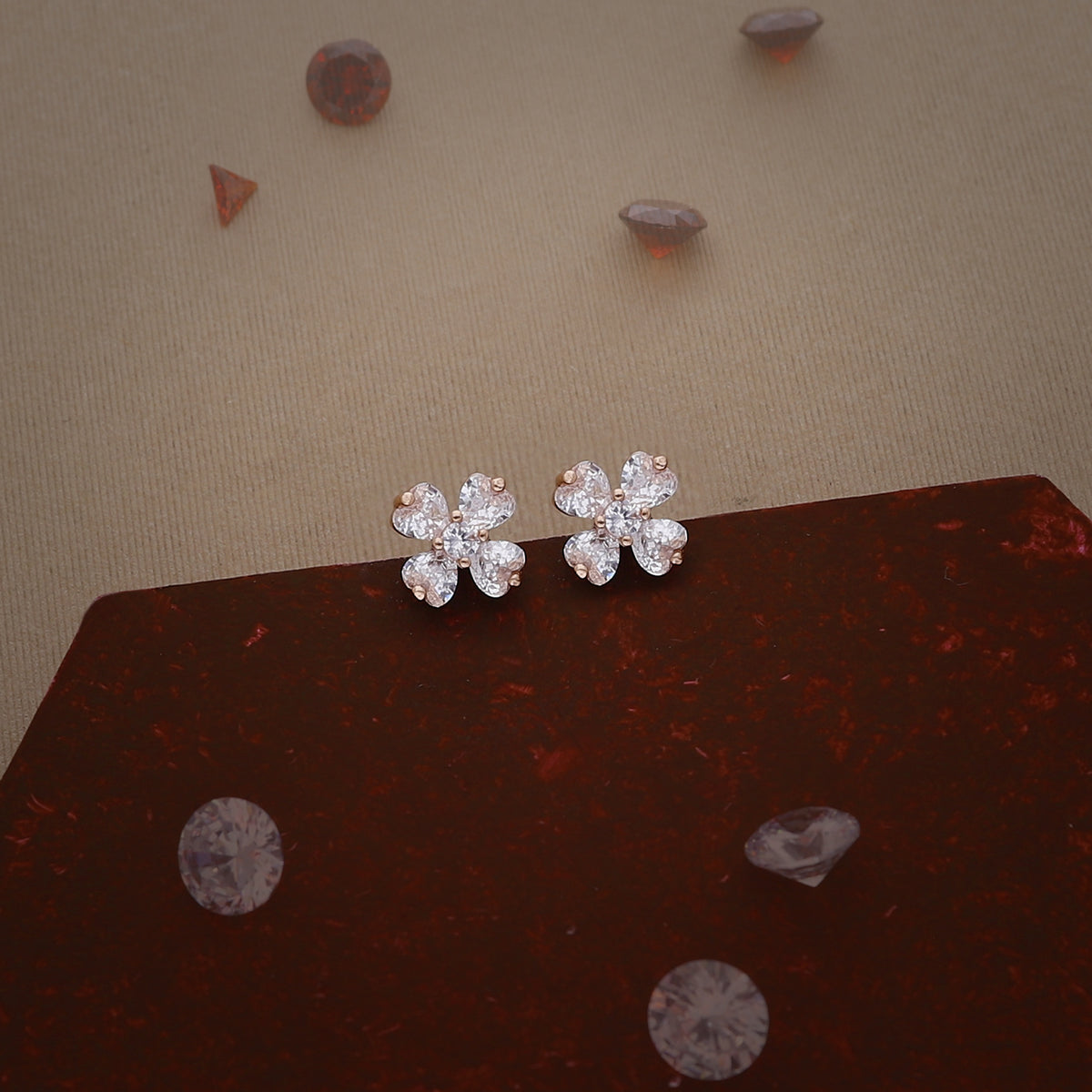 Crystal Flower Stud Earring