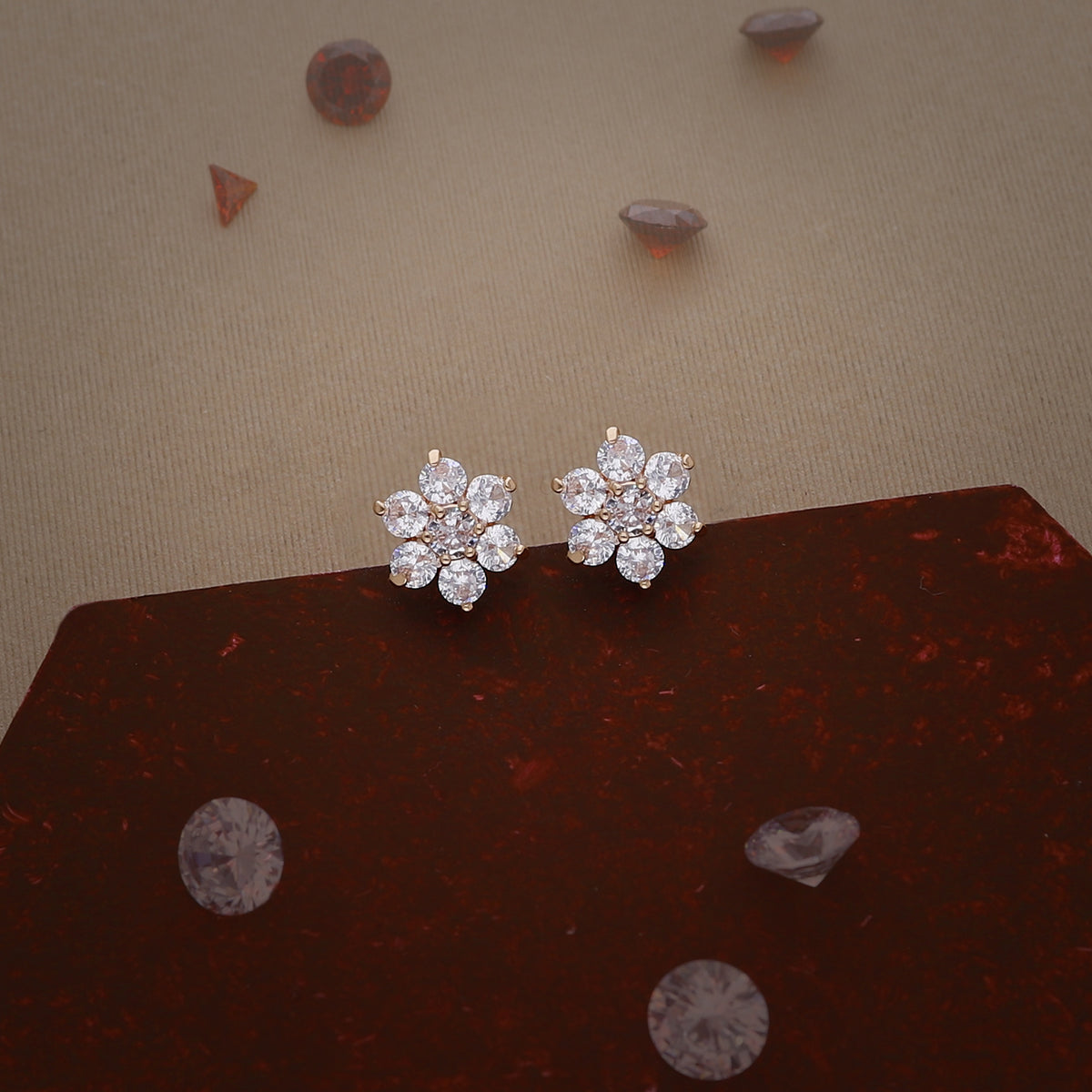 Crystal Flower Cluster Earring