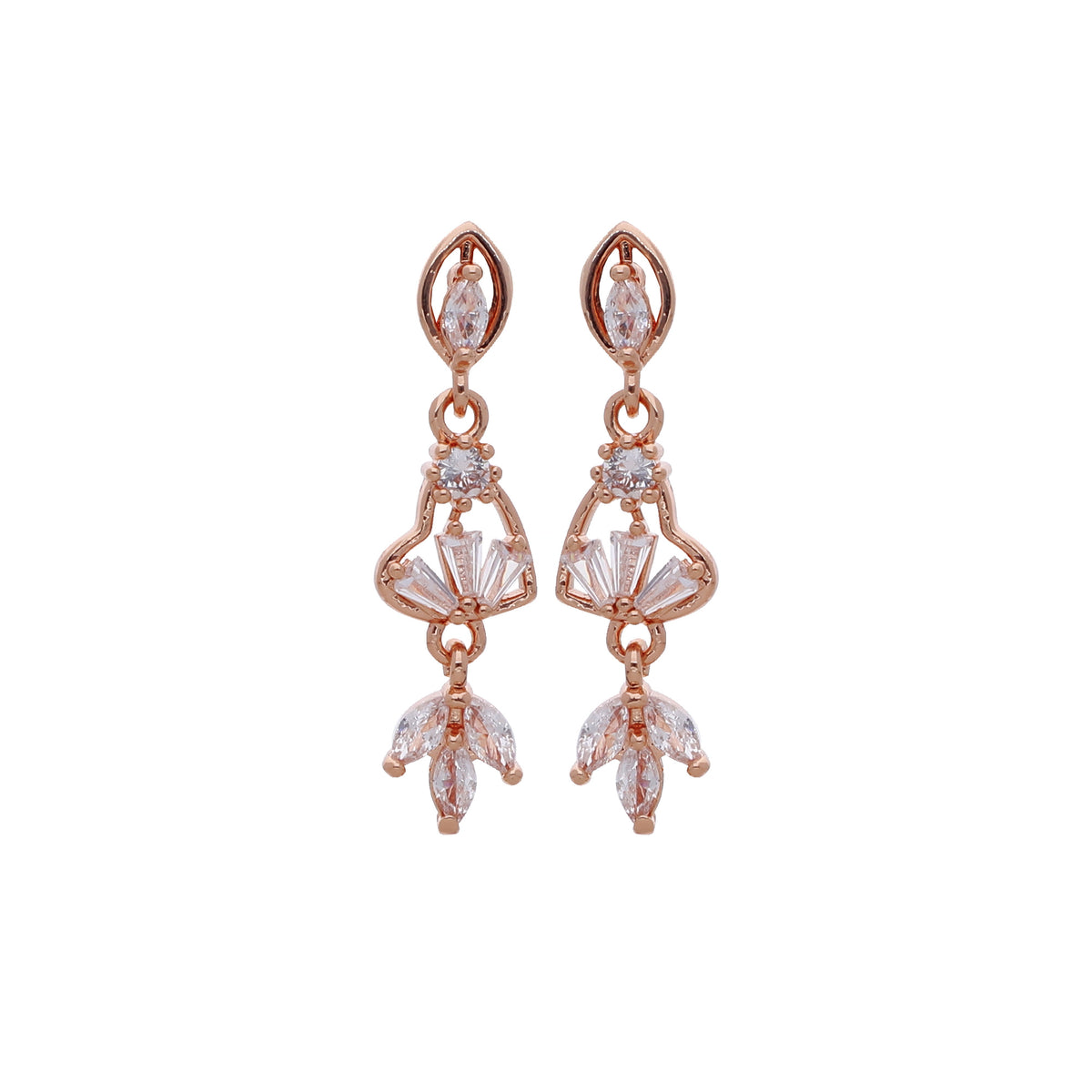 Rose Gold Plated Classic Designer Drop Earrings