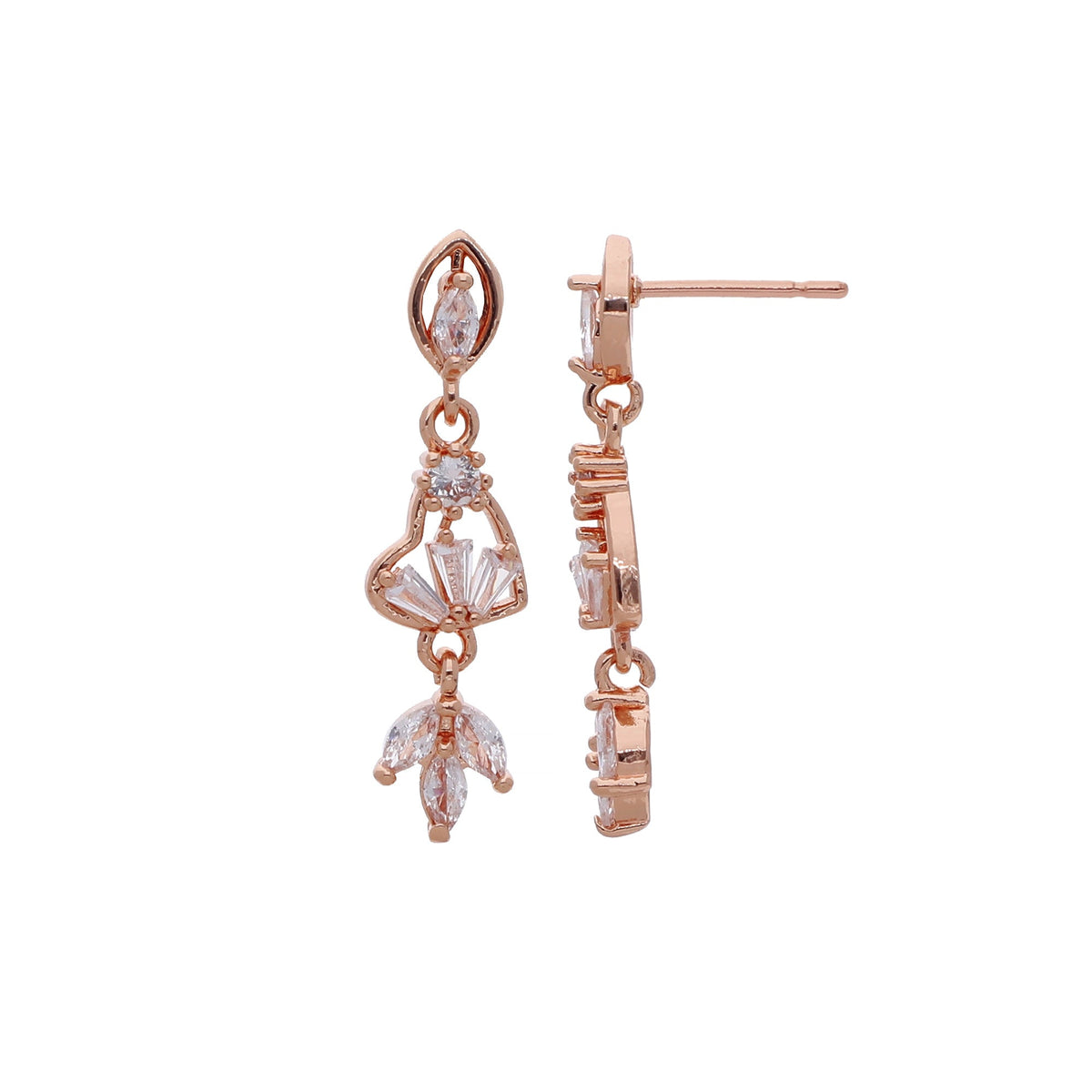 Rose Gold Plated Classic Designer Drop Earrings