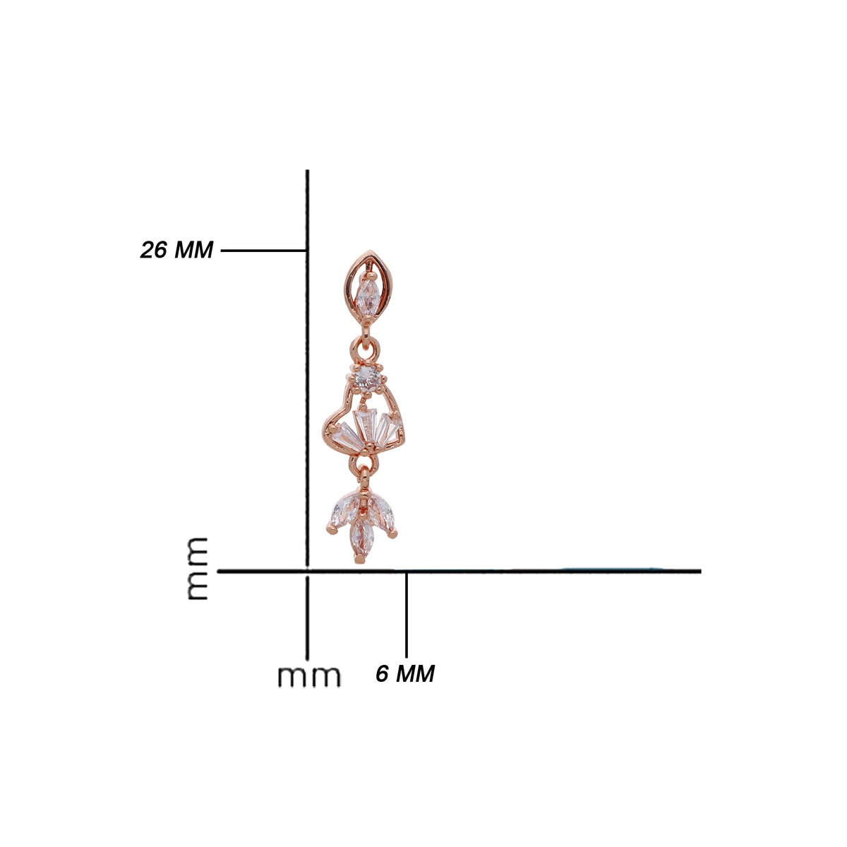 Rose Gold Plated Classic Designer Drop Earrings