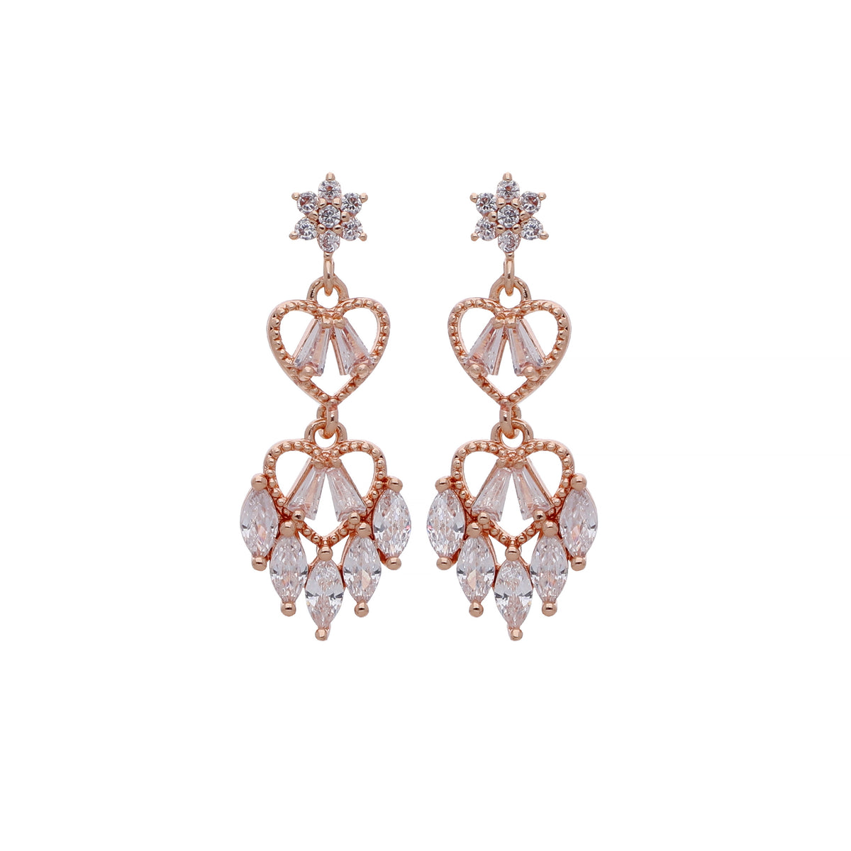 Rose Gold Plated Classic Drop Earrings