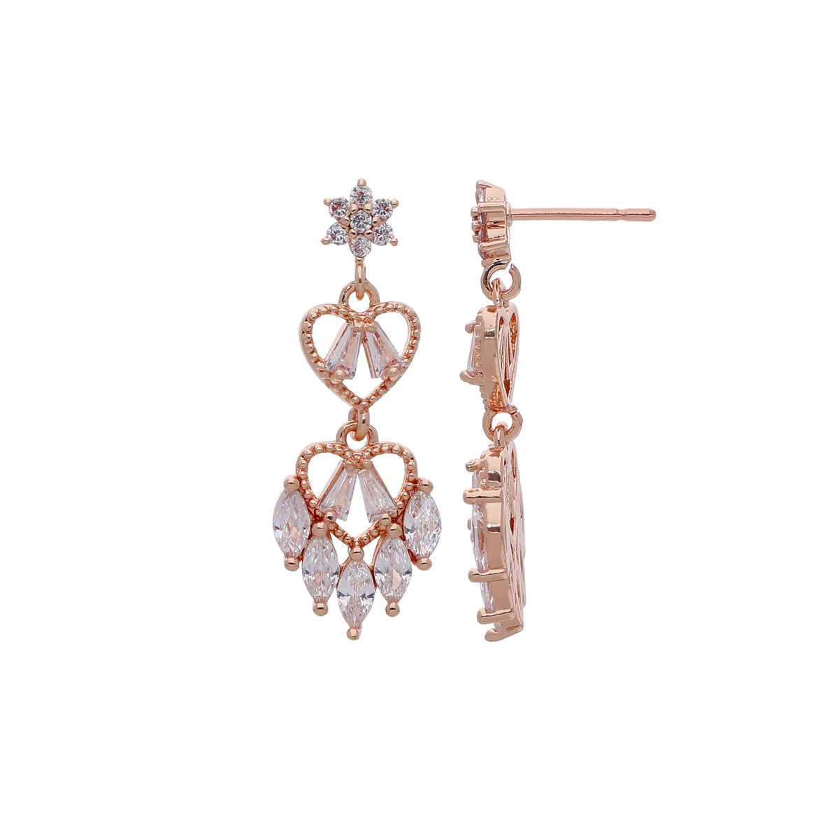 Rose Gold Plated Classic Drop Earrings