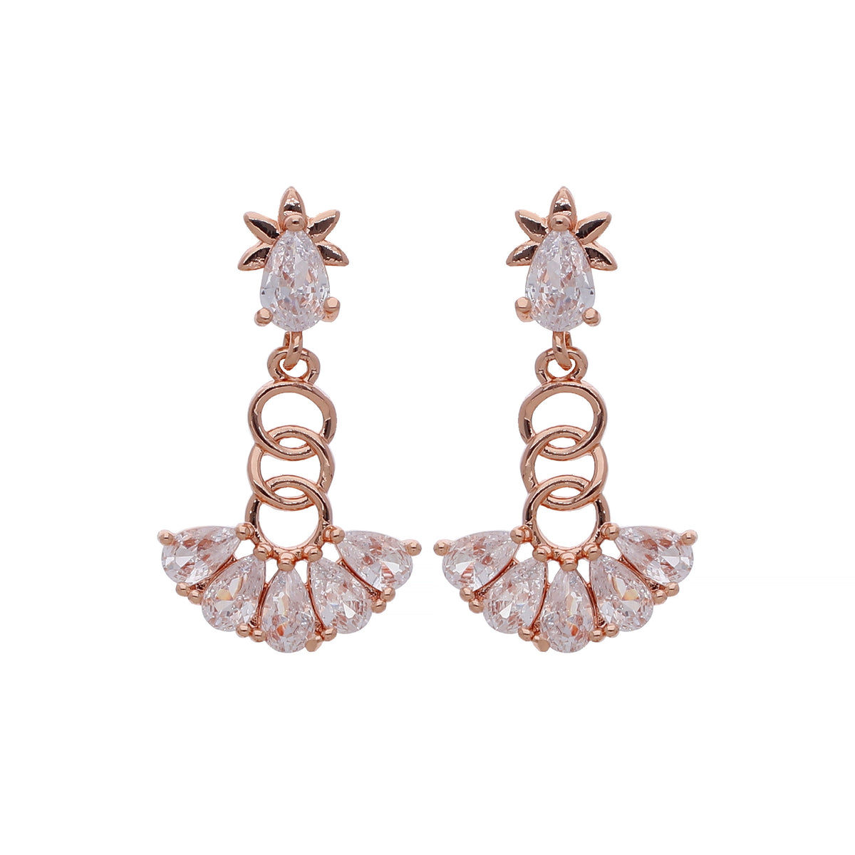 Rose Gold Plated Pretty Drop Earrings