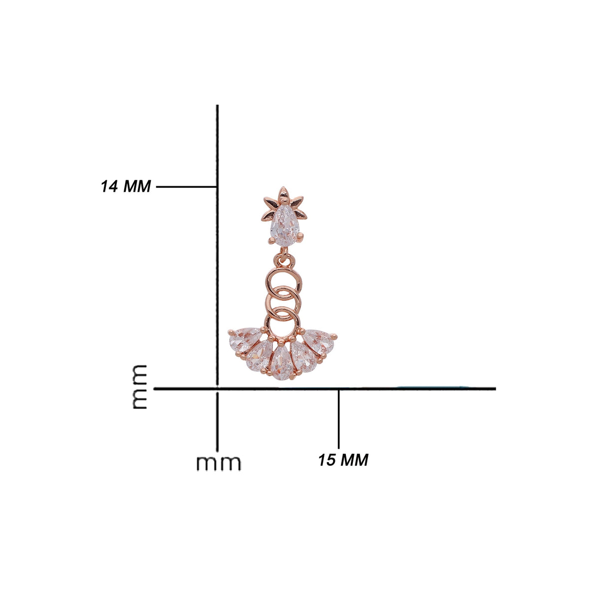 Rose Gold Plated Pretty Drop Earrings