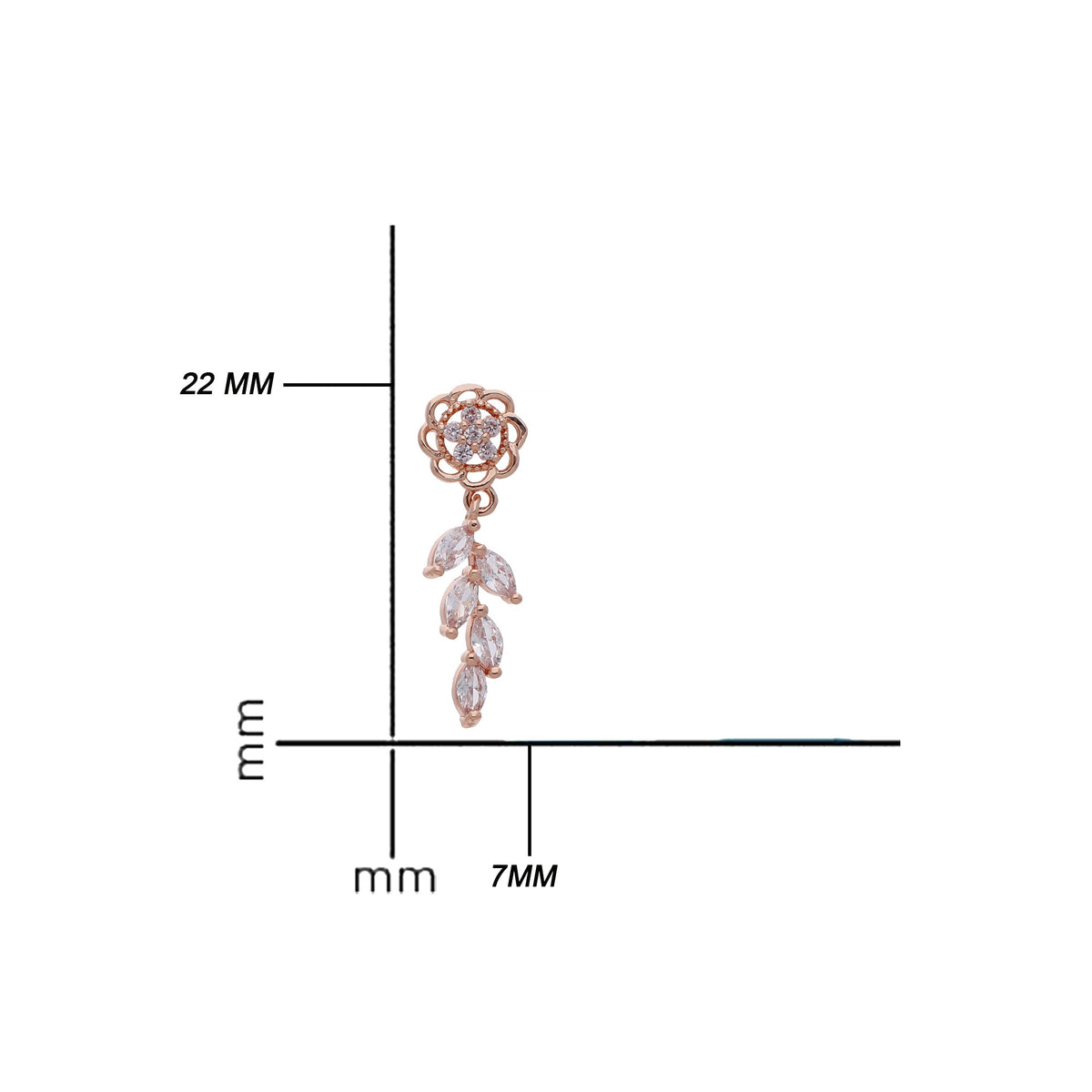 Rose Gold Plated Statement Designer Drop Earrings