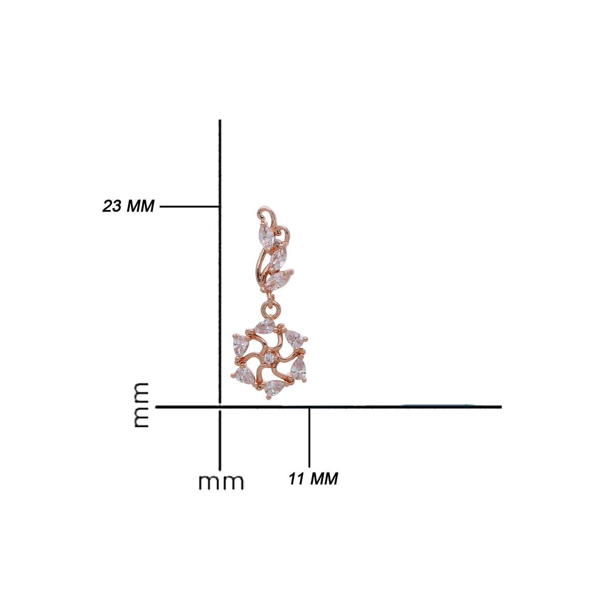 Rose Gold Plated Modern Designer Drop Earrings