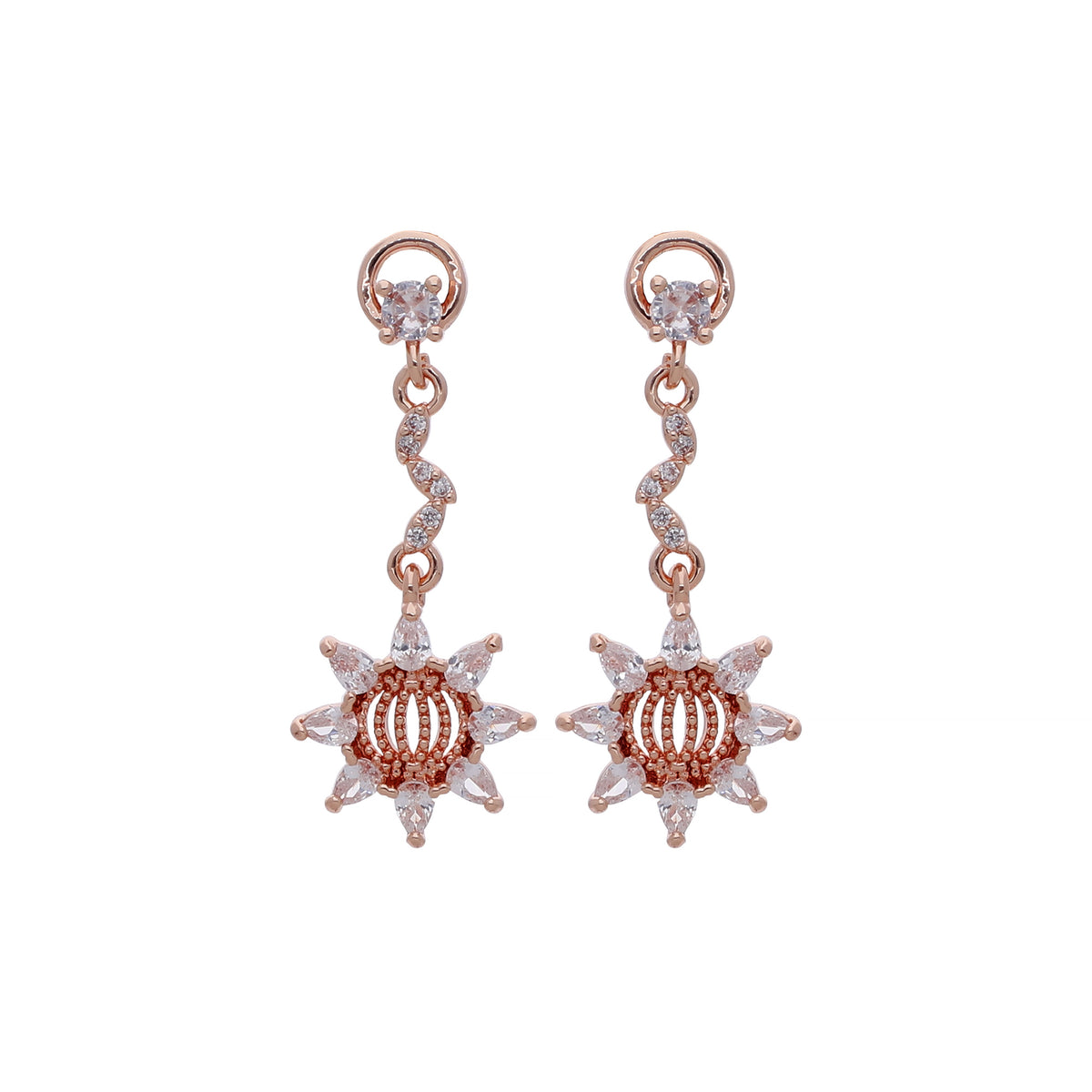 Rose Gold Plated Delicate Drop Earrings