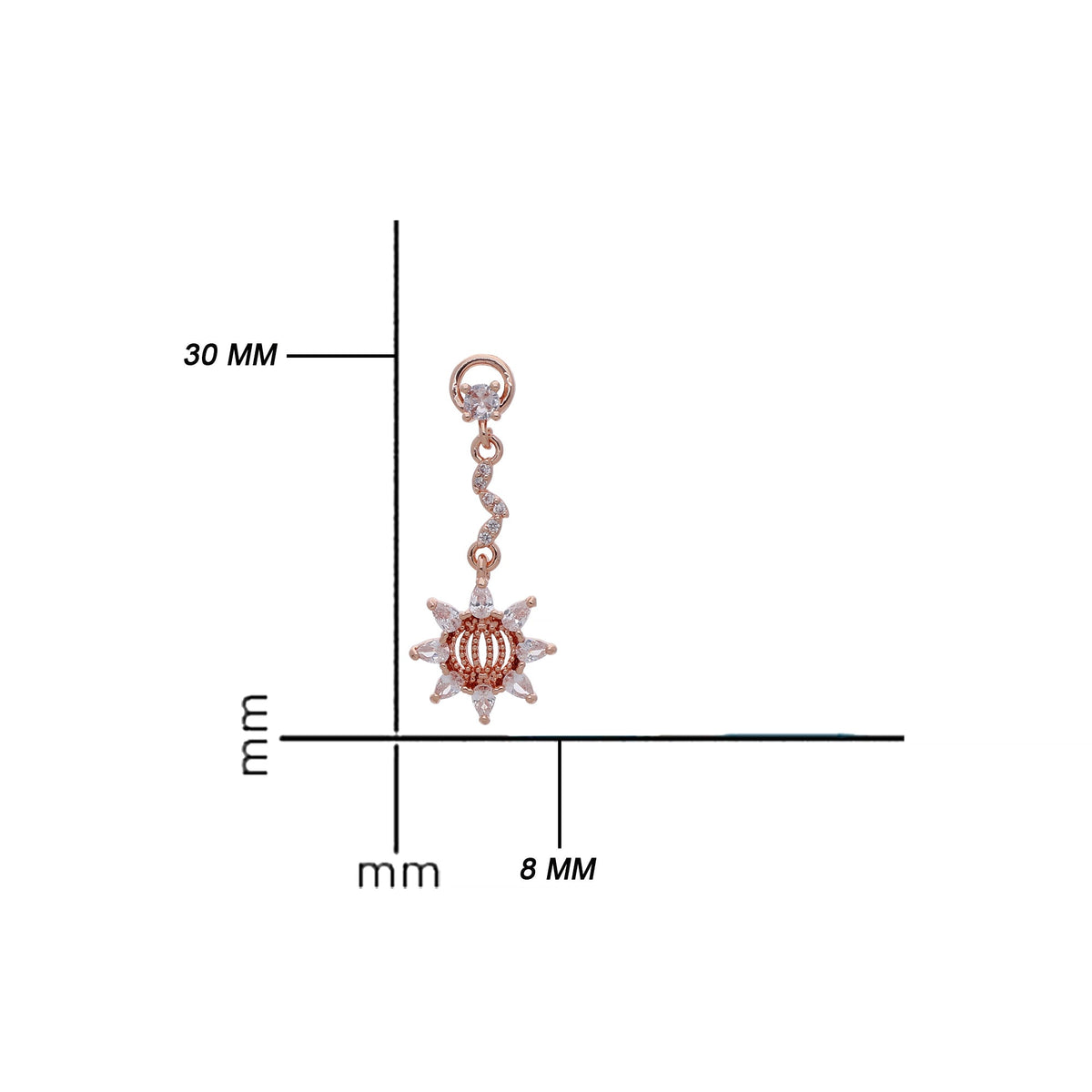 Rose Gold Plated Delicate Drop Earrings