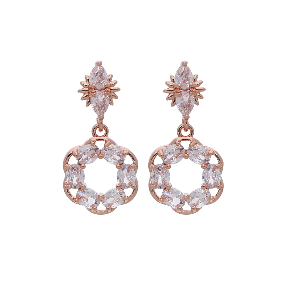 Rose Gold Plated Statement Drop Earrings