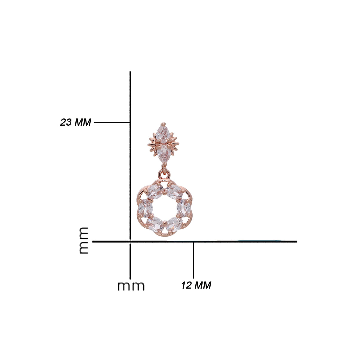 Rose Gold Plated Statement Drop Earrings