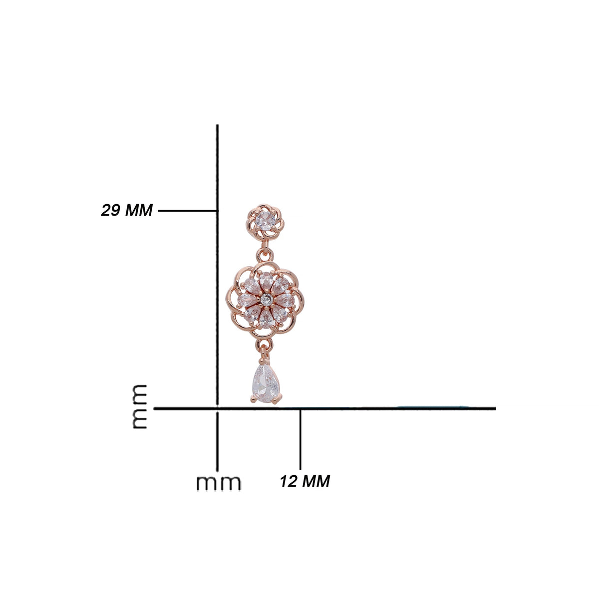 Rose Gold Plated Classic Designer Drop Earrings
