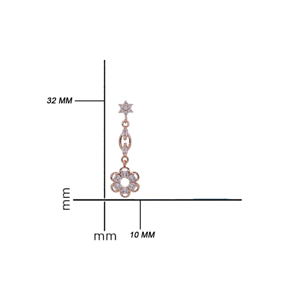 Rose Gold Plated Modern Drop Earrings