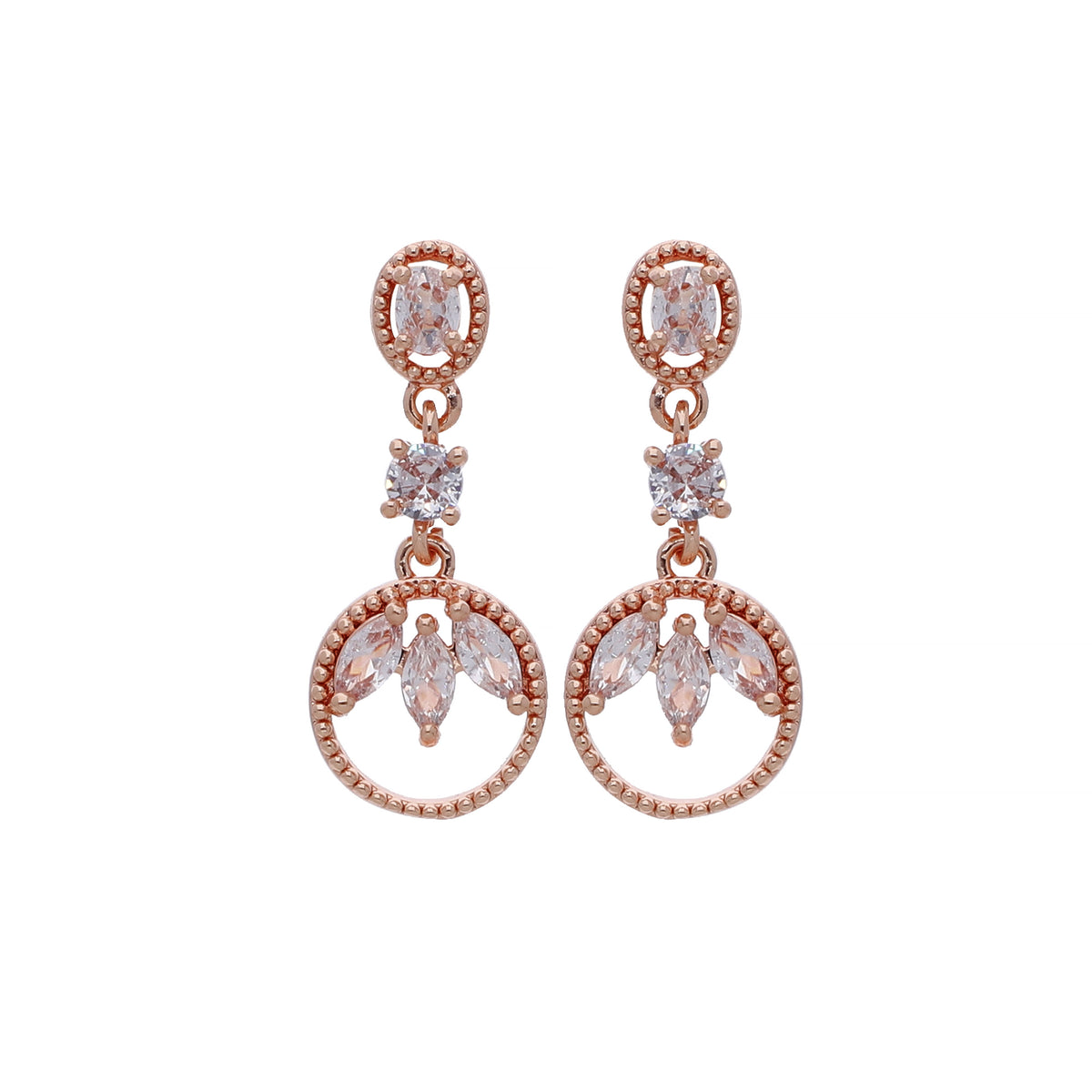 Rose Gold Plated Festive Drop Earrings