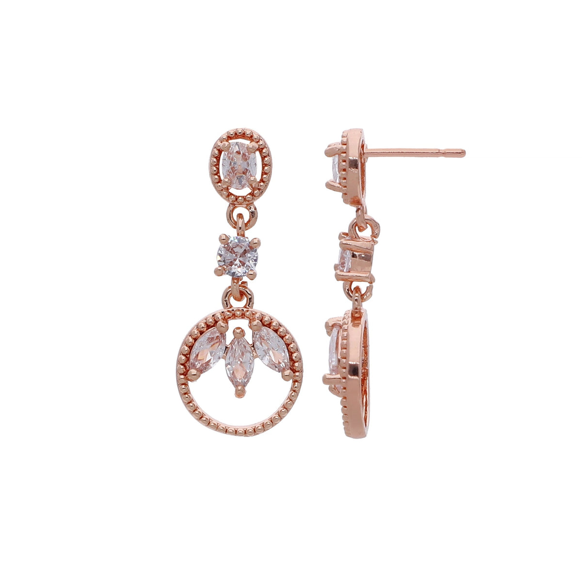 Rose Gold Plated Festive Drop Earrings