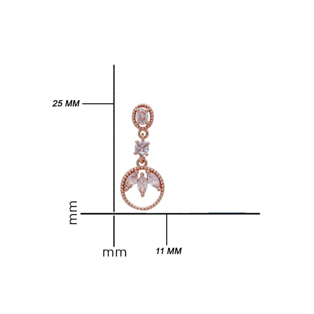 Rose Gold Plated Festive Drop Earrings