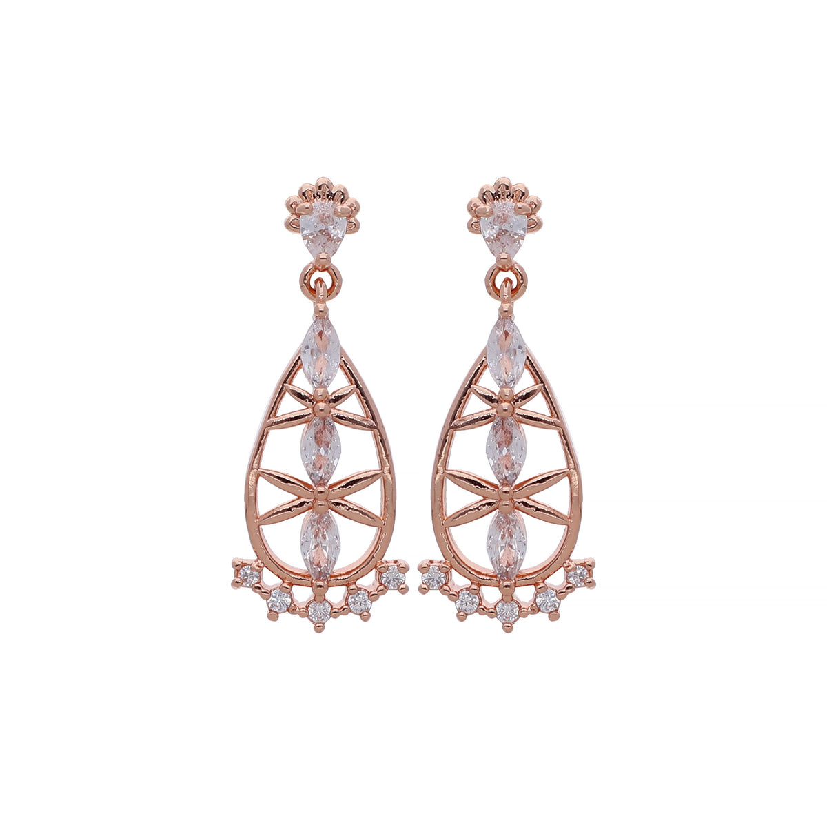 Rose Gold Plated Classic Drop Earrings