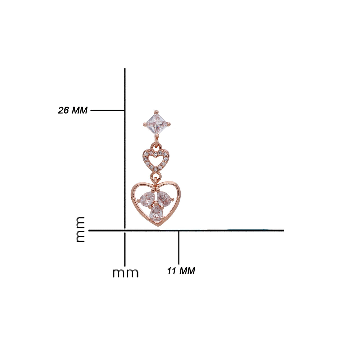 Rose Gold Plated Chic Designer Drop Earrings