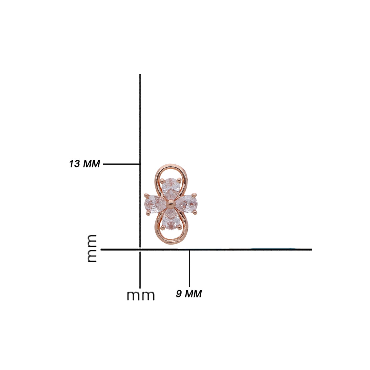 Rose Gold Plated Classic Cubic Zirconia Stud Earrings