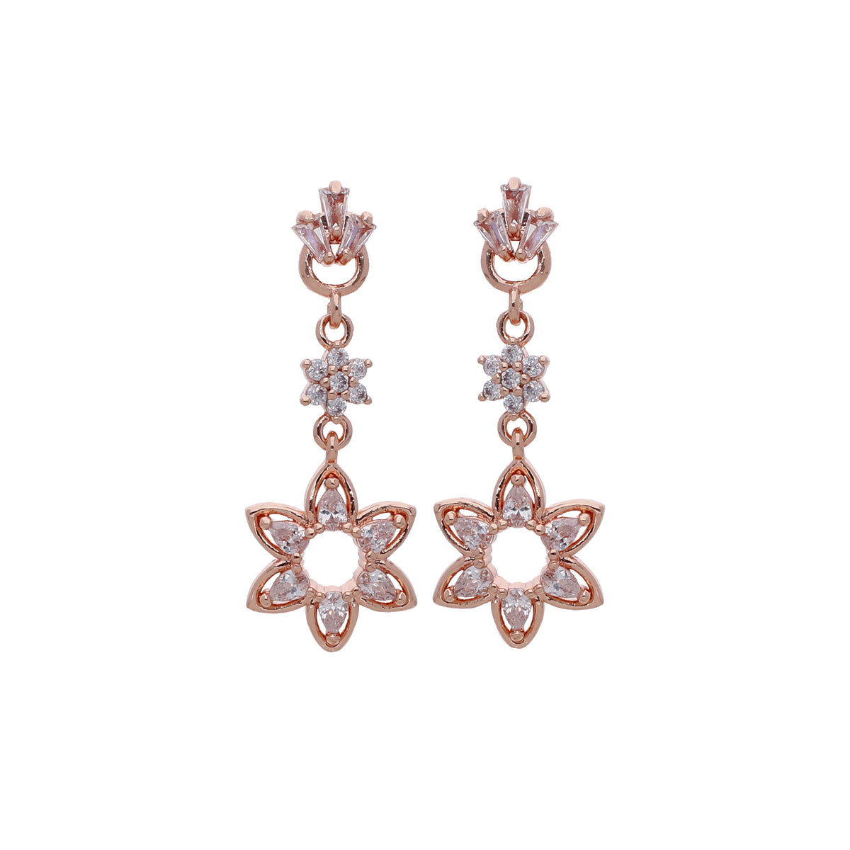 Rose Gold Plated Dainty Drop Earrings