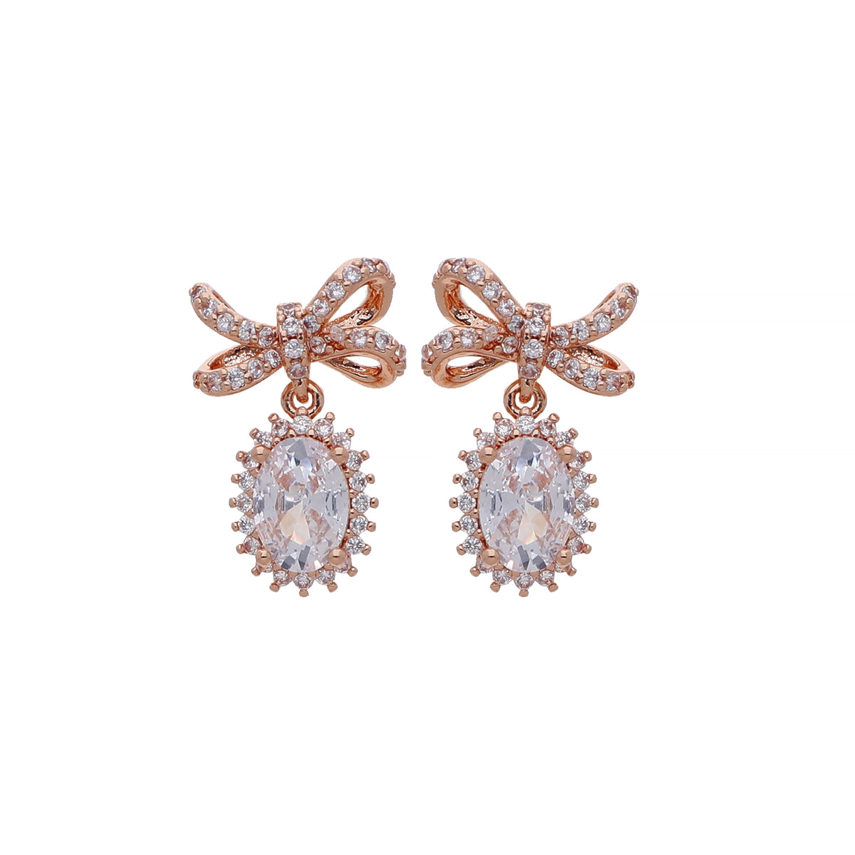 Rose Gold Plated Modern Designer Drop Earrings