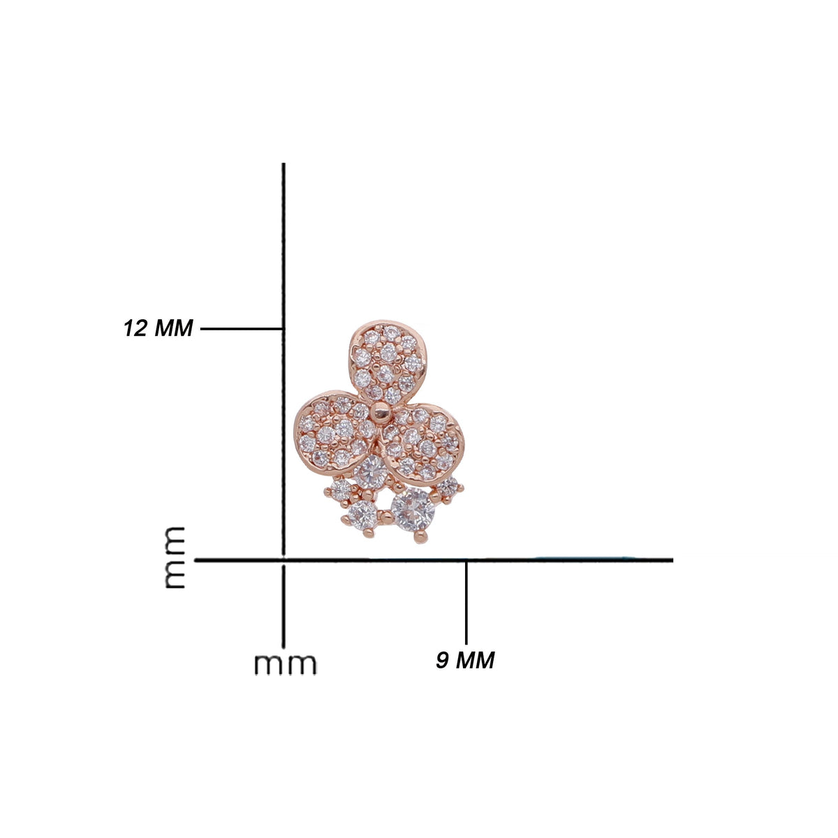 Rose Gold Plated Chic Designer Cubic Zirconia Drop Earrings