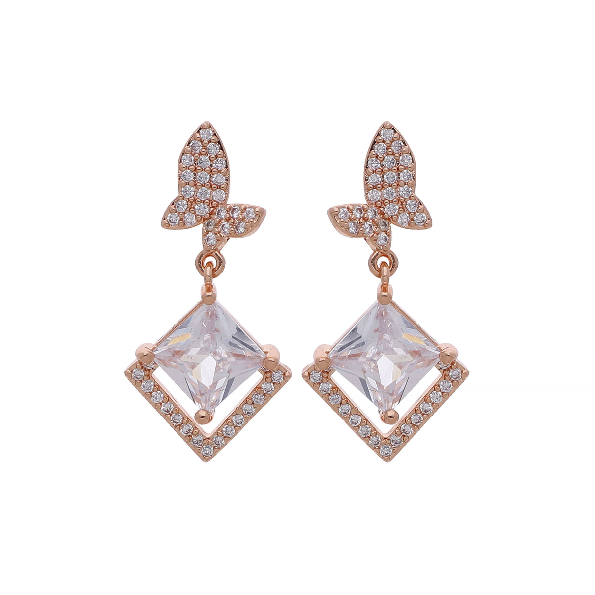 Rose Gold Plated Delicate Drop Earrings